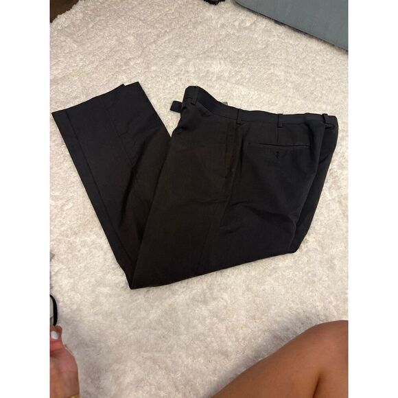 Perry Ellis Portfolio 32x32 Dark Grey Flat Front Dress Suit Pants - Picture 1 of 5